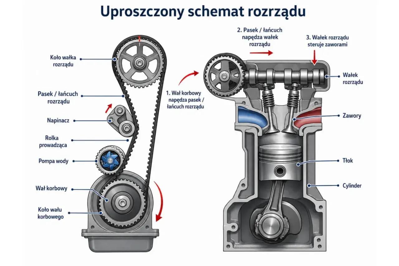 Schemat rozrządu silnika. Wymiana paska rozrządu w Ford Focus MK3 1.6 benzyna co ile? Sprawdź!