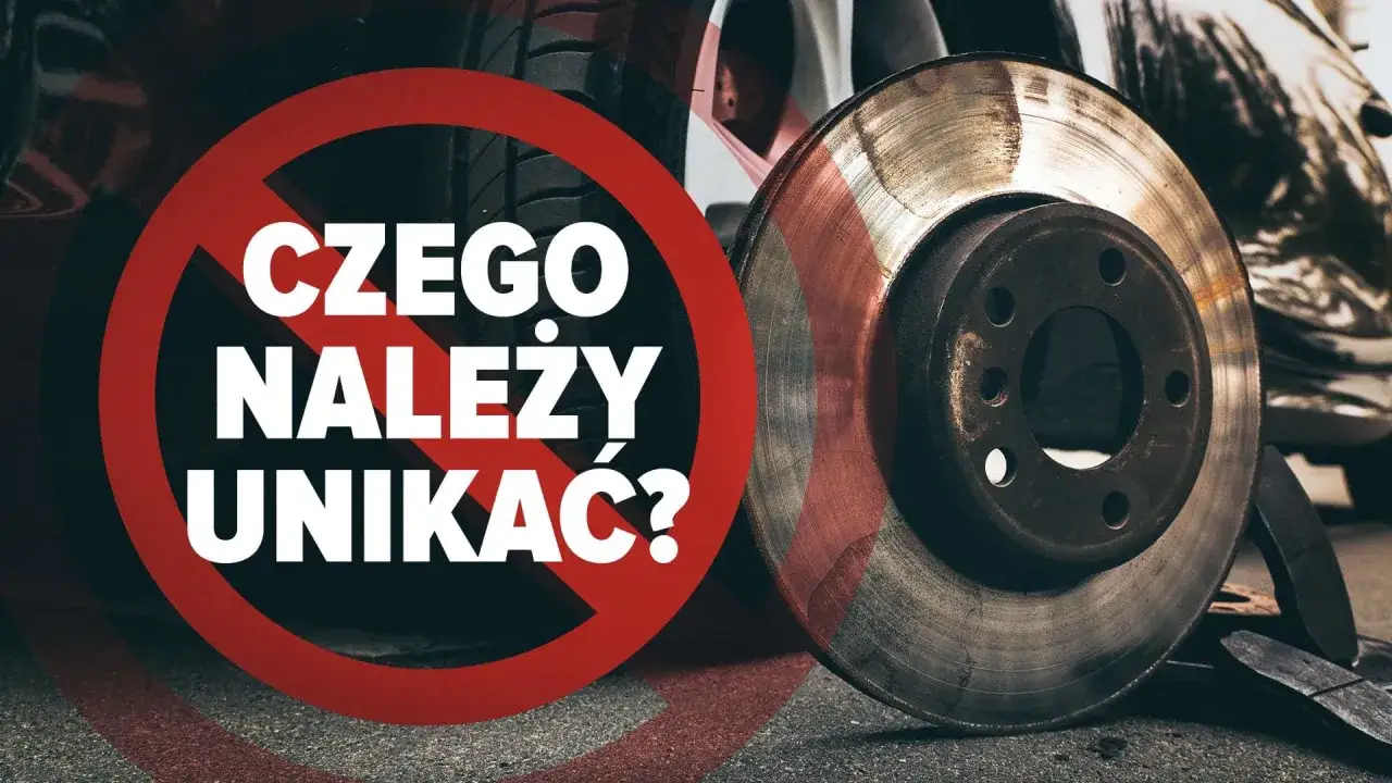 Przegrzana tarcza hamulcowa i napis