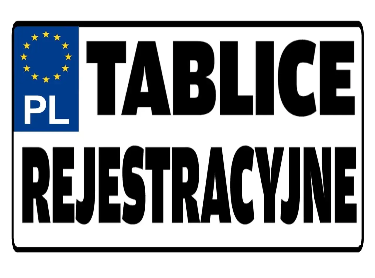Tablice rejestracyjne z symbolem Unii Europejskiej i oznaczeniem PL.