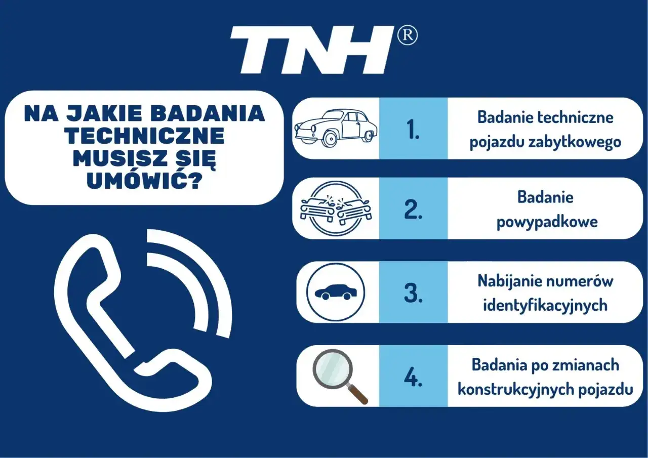 Lista badań technicznych: zabytkowe, powypadkowe, nabijanie numerów identyfikacyjnych, po zmianach konstrukcyjnych. Sprawdź, który termin badania technicznego jest dla Ciebie.